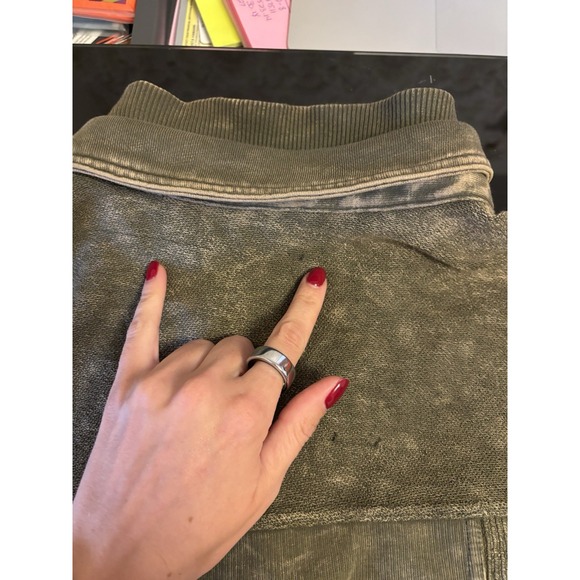 PILCRO Relaxed Distressed Shirt Jacket Shacket Green XS Anthropologie - DESC - Picture 7 of 10